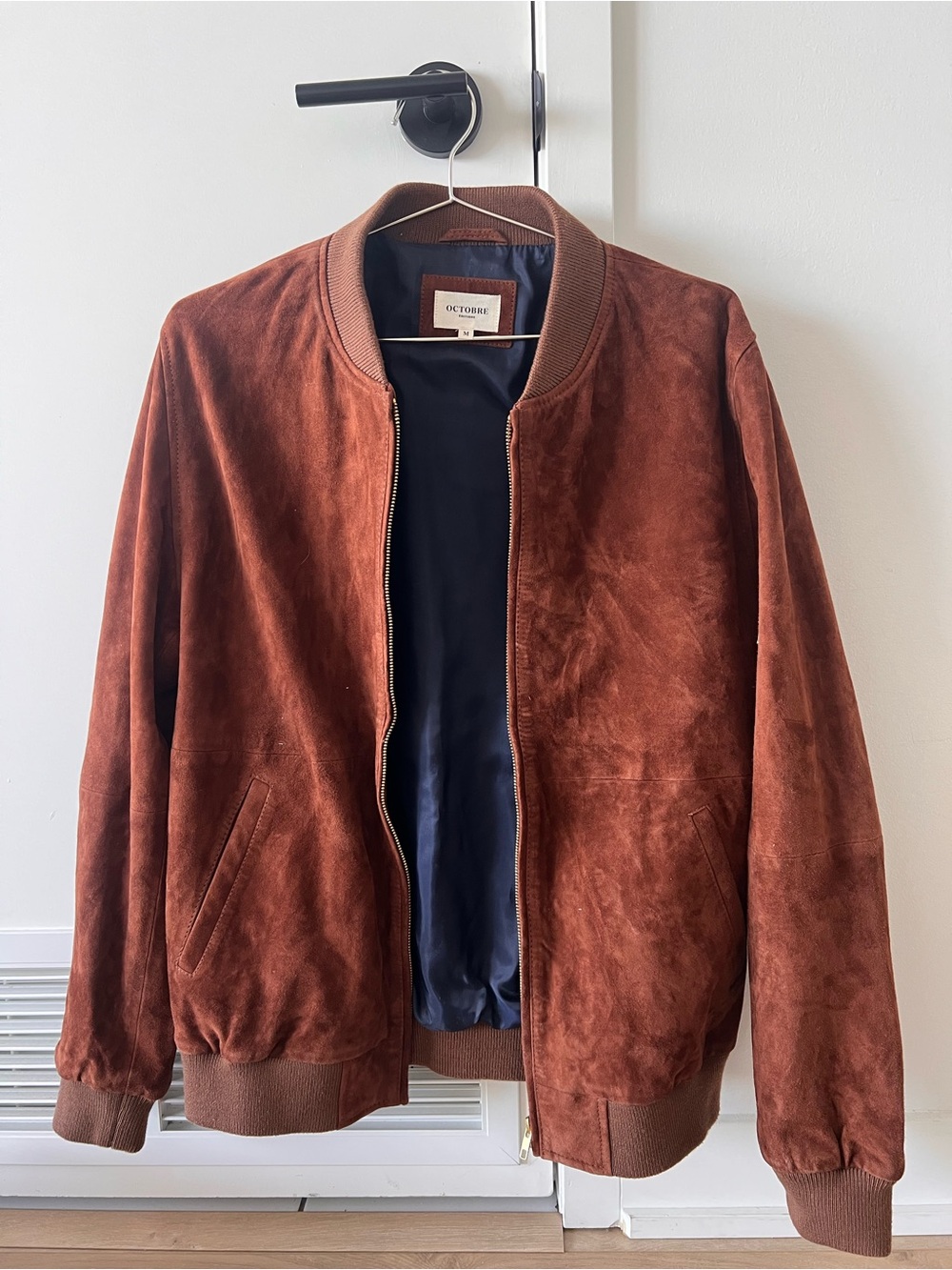 OCTOBRE Men's Rust Suede Bomber Jacket
